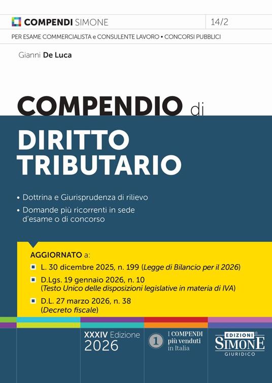 14/2 Compendio diritto tributario 2026